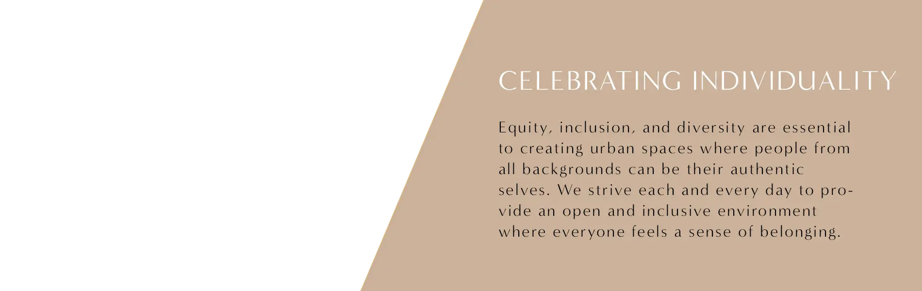 Our values slider - Celebrating individuality